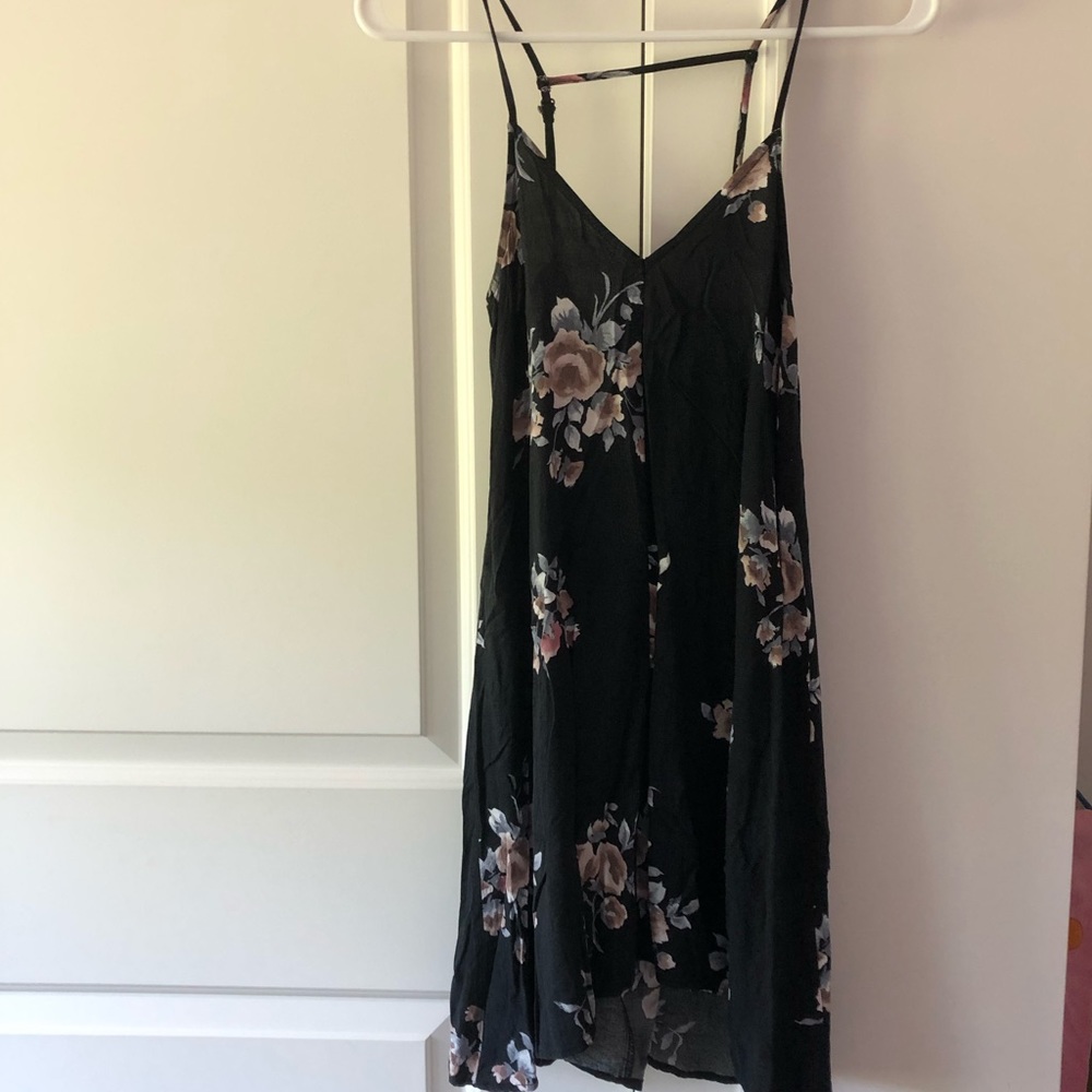 Sundress, Black w/ purple flowers SUMMER DRESS